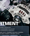 90 Amp Automotive Alternator Replacement For 2012 2017 Hyundai Accent And Veloster And 2012 2013 Kia Rio, close-up view