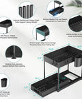 Under Sink Organizer No Brainer With Pull Out Drawer Two Tier Cabinet Storage For Kitchen And Bathroom Tool Free Assembly Black