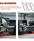 Brake Lathe Silencer 9.25 Inch Band Fit For Most Standard Lathes, installation steps shown with equipment and band diagram.