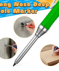 Tough As Nails Carpenter Pencil Set With Built In Sharpener And Extended Needle Nose Tip For Hard To Reach Spots And Deep Hole Making 6 Pack with green handle and long tip for precise marking.