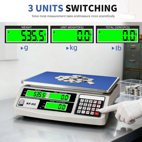 Heavy Duty Industrial Counting Scale With 30kg Capacity And 0.5g Precision For Coins And Parts Rock Solid Pro Grade Digital Scale With RS232 Port