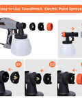 Pro Grade HVLP Paint Sprayer Kit With 1300ml Cup, Beast Mode Power, 5 Copper Nozzles and 3 Spray Patterns display and components.