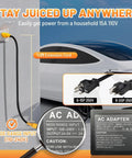 Built Tough 10 Ft Ac Power Adapter Cord 15 To 20 Amp Nema 5 15P To 5 15R 5 20R 6 15R 6 20R T Blade Splitter shown connected to a wall outlet.