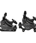 Lightweight Mechanical Disc Brakes With Durable Aluminum Alloy Build And Killer Stopping Power, black hydraulic calipers angle view.