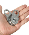 4 Pack Small Snatch Cable Pulley Block For 6mm Wire Rope 0.23 Inch Openable Wheel With Bearing 70 Lb Load Capacity Aluminum Zinc Alloy Lightweight And Durable, hand-held