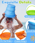 Foldable Beach Sand Toy Bucket Set Kid And Adult Friendly Fun Jumbo Collapsible Sandbox Pail With Mesh Bag Multi Use