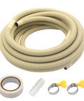 Flexible Mini Split Drain Hose For AC Units 5/8 Inch ID, 25 Ft with connectors and clamps for HVAC condensate management