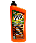 Orange bottle of 4-In-1 Hardwood Floor Polish For Monthly Clean Shine Protect And Revitalize Your Wood Surfaces Bringing Out Natural Beauty In Real Homes, 24 oz.