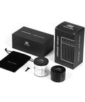 Herb Grinder Containers Multipurpose All In One Durable Metal Spice Mill With Stash Jar For Grab And Go Airtight Sealable Containers Two Point Two Inch Sharpstone Grinder With Accessories And Carrying Pouch Storage Case Included packaging and components.