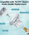Shower Handle Replacement Kit For Moen 96797 Chateau Tub And Shower Faucets Compatible With 1225 Cartridge components displayed