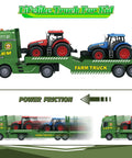 Huge 25.6 Inch 3 In 1 Farm Truck Toy Set For Kids Ages 3 To 6 With Inertia Semi Trailer Lights And Sounds Detachable Tractor