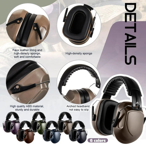 12 Pack Adults And Kids Ear Protection Earmuffs With 27 Db Noise Reduction, available in six colors with faux leather lining