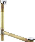 Slick Pop Up Bath Drain Strainer for Standard Overflow Tubs With No Fuss Setup And Steady Water Drainage, chrome and brass assembly.