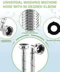 6 Foot Braided Stainless Steel Washer Hose Set With 90 Degree Elbows Hot And Cold Striped Supply Lines 2 Pack display