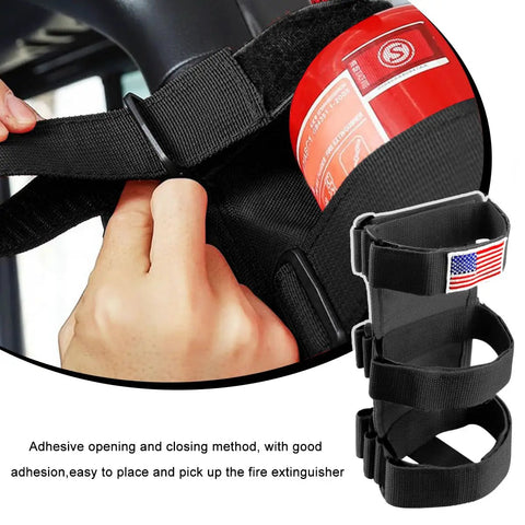 Gotta Have Badass Fire Extinguisher Mount Adjustable Roll Bar Safety Strap For Jeep Wrangler Gladiator Durable Nylon Belt American Flag Design Off Road Vehicle Essentials Heavy Duty Ride Gear
