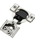 Close-up of 30 Pack 15 Pairs Half Inch Overlay Soft Close Cabinet Hinges For Kitchen Satin Nickel Hidden Concealed Self Closing