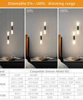 Two Light Pendant Lights For Kitchen Island Dimmable LED Modern Mini Pendant Fixtures in Black and Gold Finish
