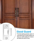 Sturdy Stainless Steel Door Strike Plate 2-3/4 Inch T Strike Backplate For Interior And Exterior Doors 2 Pack Silver