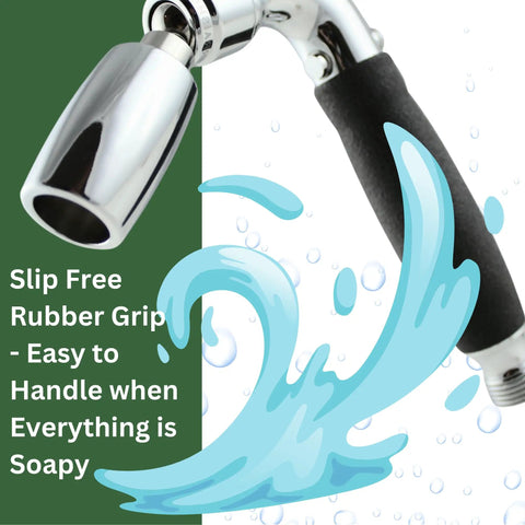 Solid Metal Handheld Shower Head Kit With Dope Slip-Free Grip, 72-Inch Hose, Silicone Inner Tube, Oil Rubbed Bronze Finish