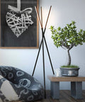 LED Tripod Floor Lamp With Dimmable Lights For Living Room Bedroom And Office Dope Modern Black Standing Lamp With Three Light Heads