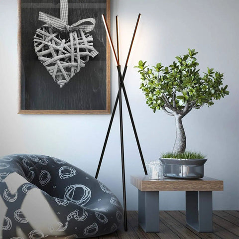 LED Tripod Floor Lamp With Dimmable Lights For Living Room Bedroom And Office Dope Modern Black Standing Lamp With Three Light Heads