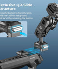 Close-up of Quick Release Magic Arm With 360 Degree Ball Head For Monitors And Cameras showing QR-Slide Structure