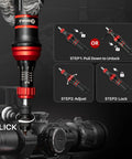 52 Piece Torque Wrench And Screwdriver Set With One Quarter Inch Drive, dual range adjustment close-up, black and red color