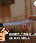 Zero Lead Copper 1/2 Inch 45 Degree Elbow Press Fitting for Quick Watertight Copper Pipe Connections in installation process