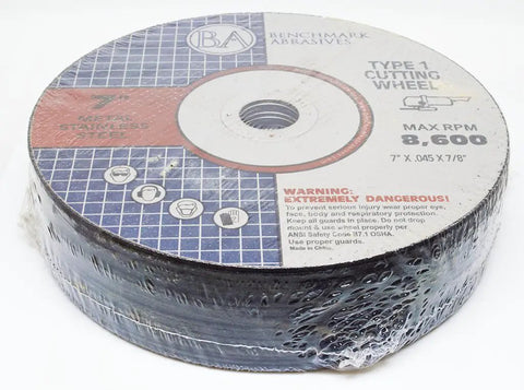 7 Inch Aluminum Oxide Thin Type 1 Cut Off Wheel For Metal And Stainless Steel With Seven Eighths Inch Arbor Angle Grinder Disc 0.045 Inch Thick Cutting Wheel 25 Pack For Metal Fabrication