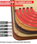 Five-Piece Router Corner Radius Template Set For Woodworking With Durable Aluminum Radius Jig And Corner Routing Guide, Includes R100 R150 R200 R250 R300 For Furniture Edges, Cabinets, And Decorative Trims.