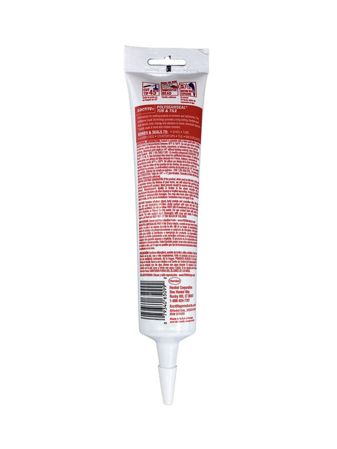 Back view of Tub And Tile Adhesive Caulk For Bathrooms And Kitchens, 5.5 Ounce Cartridge, Mold Resistant And Long Lasting