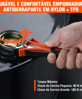 Two Piece Strap Wrench Set For Oil Filters, Shower Heads, Water Filters, And Jar Opener on oil filter cap, nylon+TPR handle