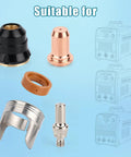 IPT60 Plasma Cutter Consumables Kit 23 Piece Replacement Set With Electrodes Nozzles Swirl Ring Retaining Cap Stand Off
