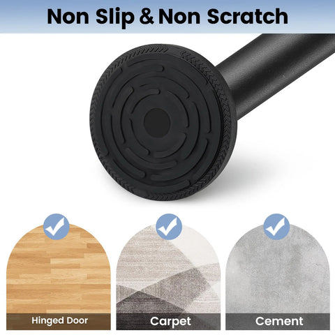 Close-up of non-scratch end of Three In One Sliding Door Security Bar 3 Pack Adjustable From 20.5 To 51.8 Inches for various surfaces.