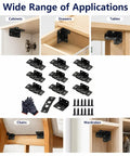 Heavy Duty Stainless Steel Quick Fitting Furniture Corner Brackets Set With Screws, 10 piece L Shape, mounted on furniture corner.