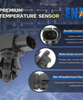 Heavy Duty Ambient Air Temperature Sensor Straight Shot Knockout Fit No Sweat Swap Drop Dead Reliable For Chevy Silverado Camaro Colorado Equinox Suburban Replaces Ax355 close-up view with connector and ceramic detail.