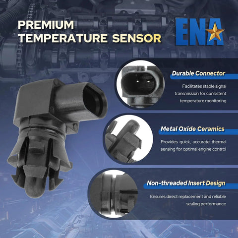 Heavy Duty Ambient Air Temperature Sensor Straight Shot Knockout Fit No Sweat Swap Drop Dead Reliable For Chevy Silverado Camaro Colorado Equinox Suburban Replaces Ax355 close-up view with connector and ceramic detail.
