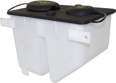 Fresh Coolant Reservoir Tank For Ford F Series 1987 To 1997 With Cap, white plastic tank with black lid, direct fit engine part.