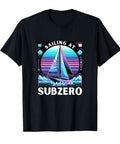 Subzero Ice Sailor Tee with vibrant sailing graphic for ice sailing fans; lightweight classic fit, ideal gift.