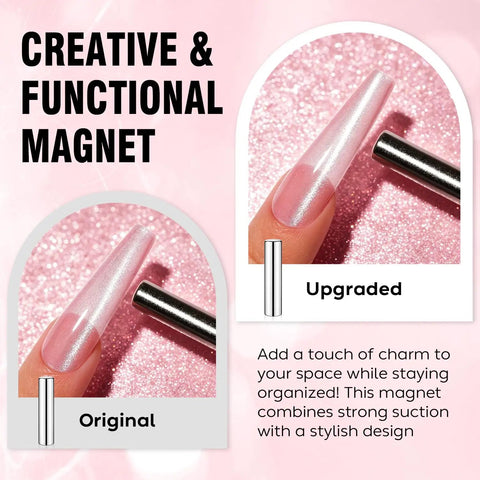 Cat Eye Gel Polish With Magnet 15ml Hema Free Vegan Cruelty Free Shimmer Glitter UV Gel for nail art with magnet use shown