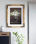 Four Piece L Shaped Corner Brackets Set In Black Carbon Steel For Sliding Barn Doors And Farmhouse Decor on picture frame.
