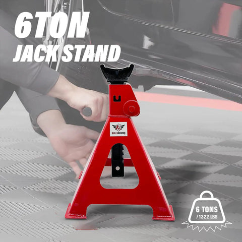 Six Ton Jack Stands Beefy Heavy Duty Self Locking With Quick Adjustment Steel Stands For SUVs MPVs Trucks And RVs