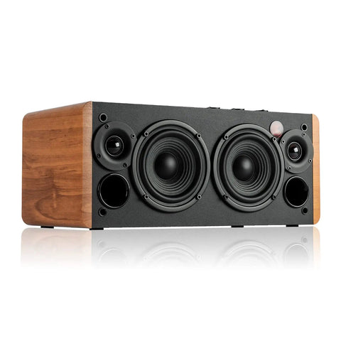 Dope Desktop Bluetooth Speaker Set With 70W RMS, Wooden Enclosure For Rich Warm Sound, Subwoofer Ready, front speaker view