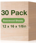Front view of ROBOTIME 30-pack basswood sheets, 12 x 16 x 1/8 in, laser engraving blanks