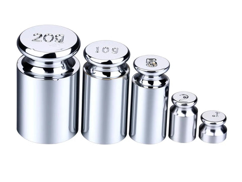 5Pc Calibration Weights Set 1g 2g 5g 10g 20g Premium Chrome Steel for Digital Scale Balance Jewelry Kitchen Craft Precision