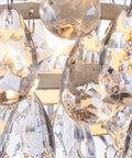 Close-up of Plug In Crystal White Dome Chandelier With Five Tiers Of Clear Acrylic Crystals, White Metal Frame, 10x11.5 Inch Size