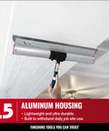 24-Inch Skimming Blade With 0.3mm German Stainless Steel Insert Replaceable Blade And Ergonomic Aluminum Profile For Drywall Mud Plaster Finishing Results in use on ceiling