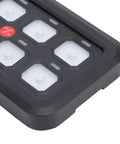 Close-up of 8 Gang LED Touch Control Switch Panel for 12V and 24V Systems Dimmable Circuit Relay Box, 60A 1200W