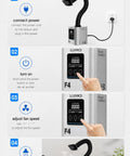 4-step guide for using the Straight Up Heavy Duty 50W Soldering Fume Extractor featuring Kickin Black Hole Smoke Absorber.