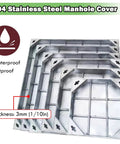 Heavy Duty Waterproof Rectangular Drainage Cover With Hidden Embedded Manhole And Septic Tank Lid for lawn dock and pavement.